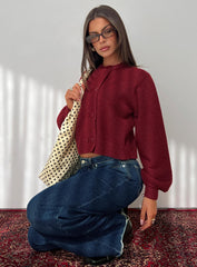 Kammi Button Up Cardigan Red