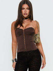 Jazzy Strapless Corset Top Chocolate