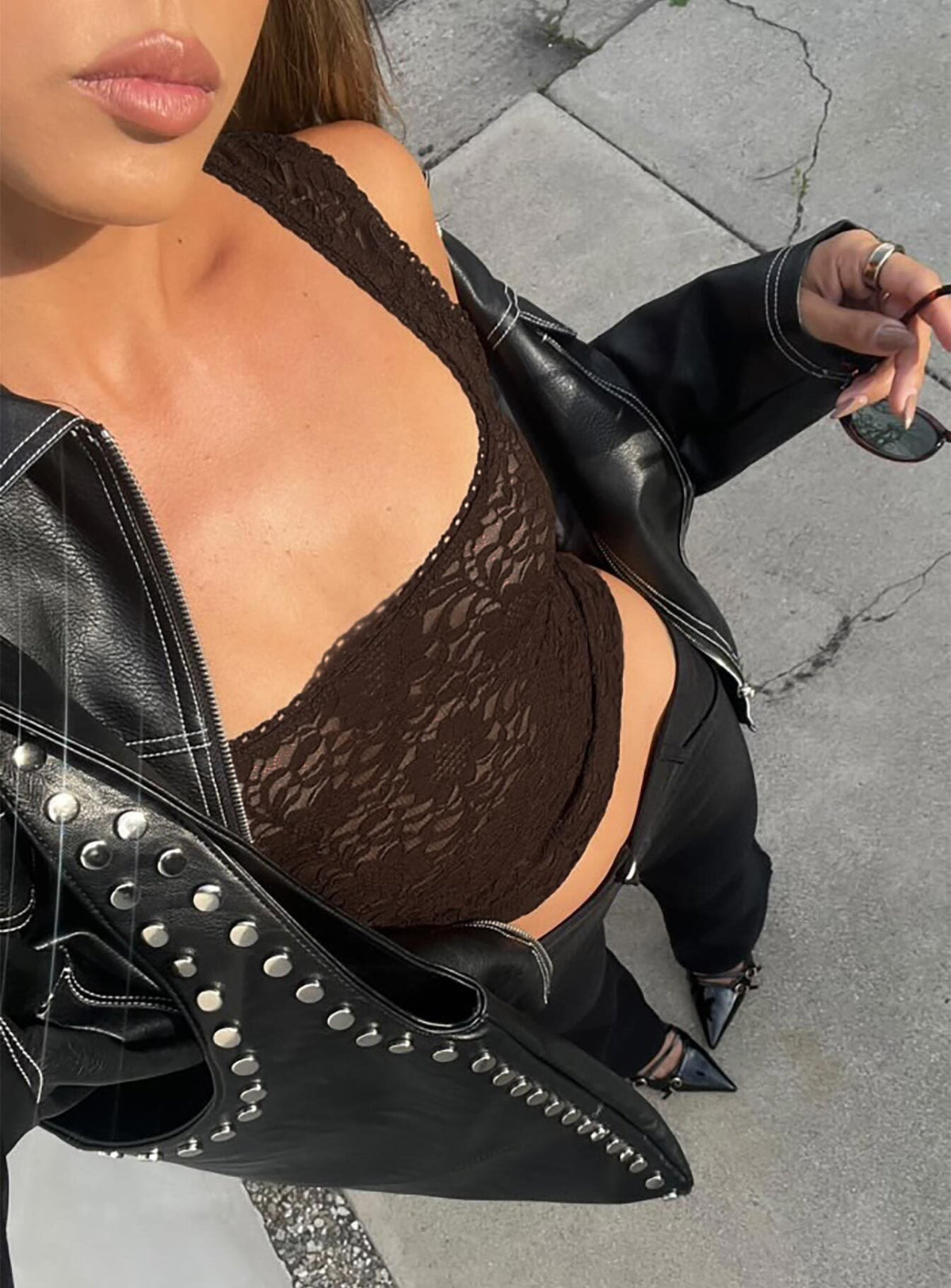 Bennington Lace Top Brown