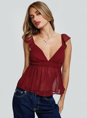 Elysea Top Burgundy