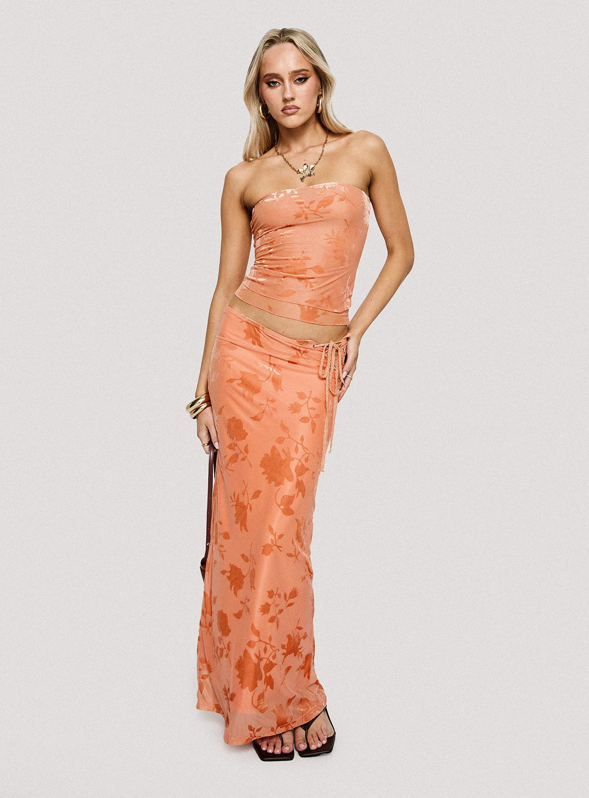 Mikah Maxi Skirt Orange