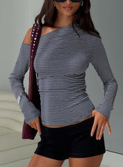 Beller Long Sleeve Top Navy Stripe
