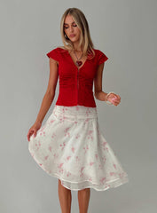 Charisse Asymmetrical Midi Skirt Floral