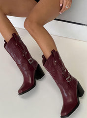 Cypress Western Boots Burgundy