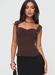 Kyrie Longline Corset Top Brown