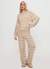 Read Your Mind Knit Sweater Cream Stripe
