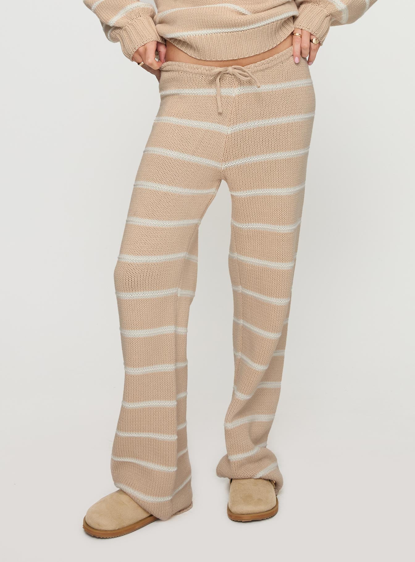 Read Your Mind Knit Pant Cream Stripe