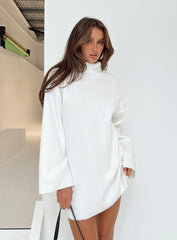 Sonelle Long Sleeve Knit Mini Dress White