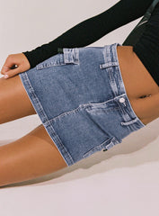 Grishea Low Rise Denim Skirt