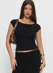 Baseline Boat Neck Top Black