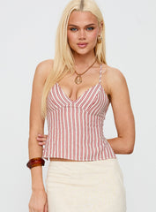 Candid Top Red Stripe