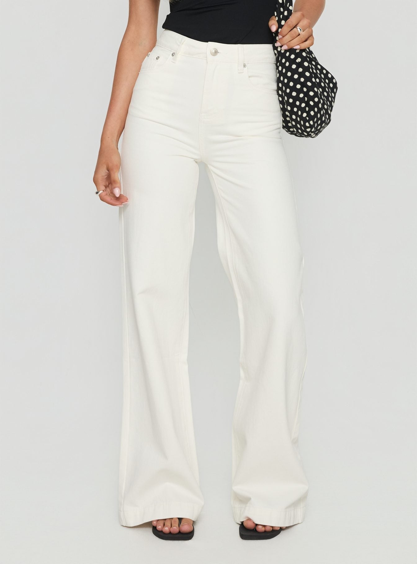 Goldie High Rise Wide Leg Jeans White