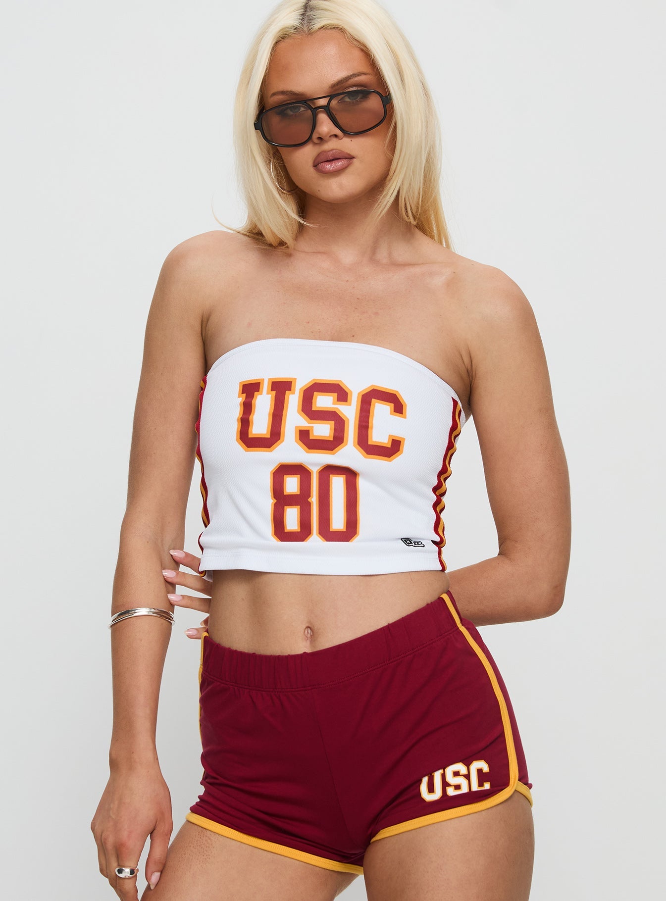 USC Jersey Tube Top White