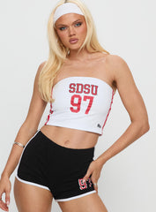 SDSU Jersey Tube Top White