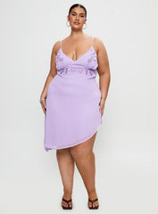 Secret Gardens Asymmetrical Midi Dress Purple Curve