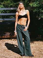 San Mateo Low Rise Wide Leg Tie Up Jeans Vintage Wash