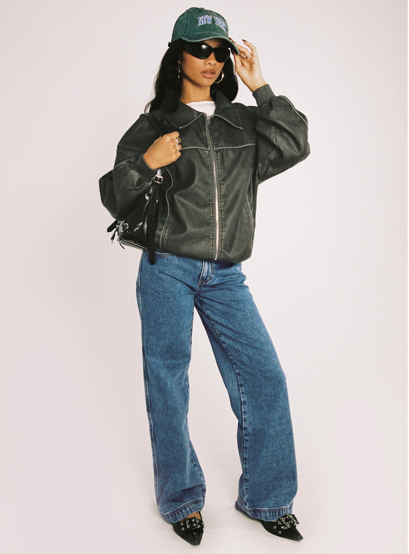 Jankins Low Rise Straight Leg Jeans Mid Wash