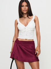 For Me Mini Skirt Burgundy