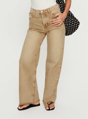 Fawcett High Rise Straight Leg Jeans Tan