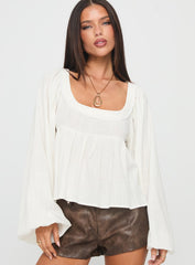 Benjie Long Sleeve Top White