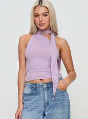 Anderstone Neck Tie Top Purple