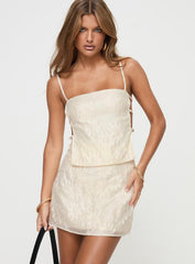 Floral Jacquard Mini Set Cream