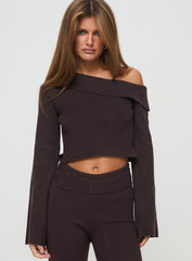 Sina Off The Shoulder Top Chocolate Tall