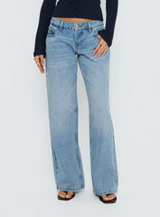 Ellanor Low Rise Slouch Denim Jean Washed Mid Blue Wash