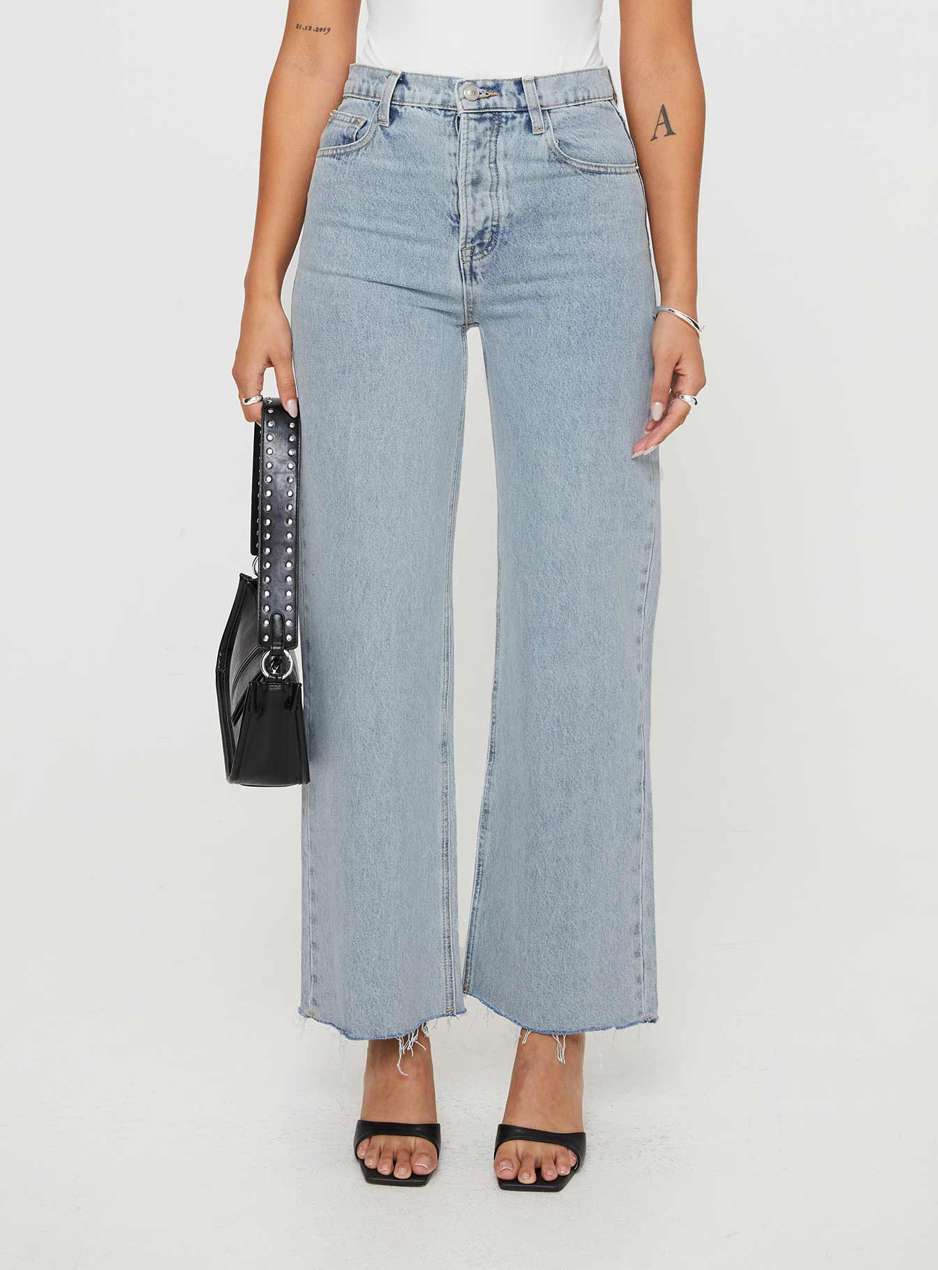 Fawcett High Rise Straight Leg Jeans Light Blue Wash