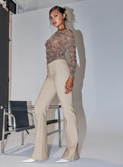 Kinkirk Flared Pants Taupe Petite