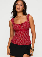 Garconne Top Red Polka Dot