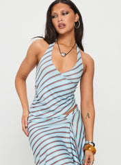 Fayez Top Diagonal Blue Stripe