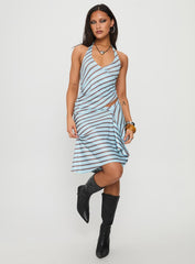 Esmeray Midi Skirt Blue Stripe