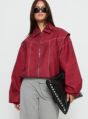 Vista Bomber Jacket Crimson