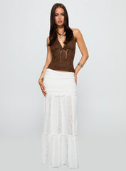 Emanuella Lace Maxi Skirt White