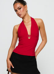 In Your Life Halter Top Red