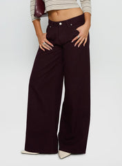Supercut Low Rise Baggy Pleat Jeans Currant