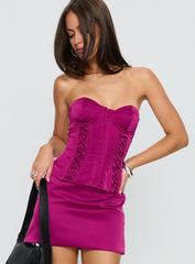 Odella Strapless Corset Top Fuchsia