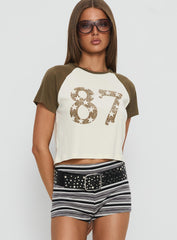 87 Classic Graphic Top White / Green