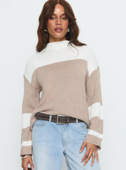 Brandalyn Contrast Mock Neck Knit Sweater Multi