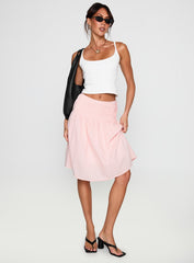 Maryanna Midi Skirt Pink Gingham