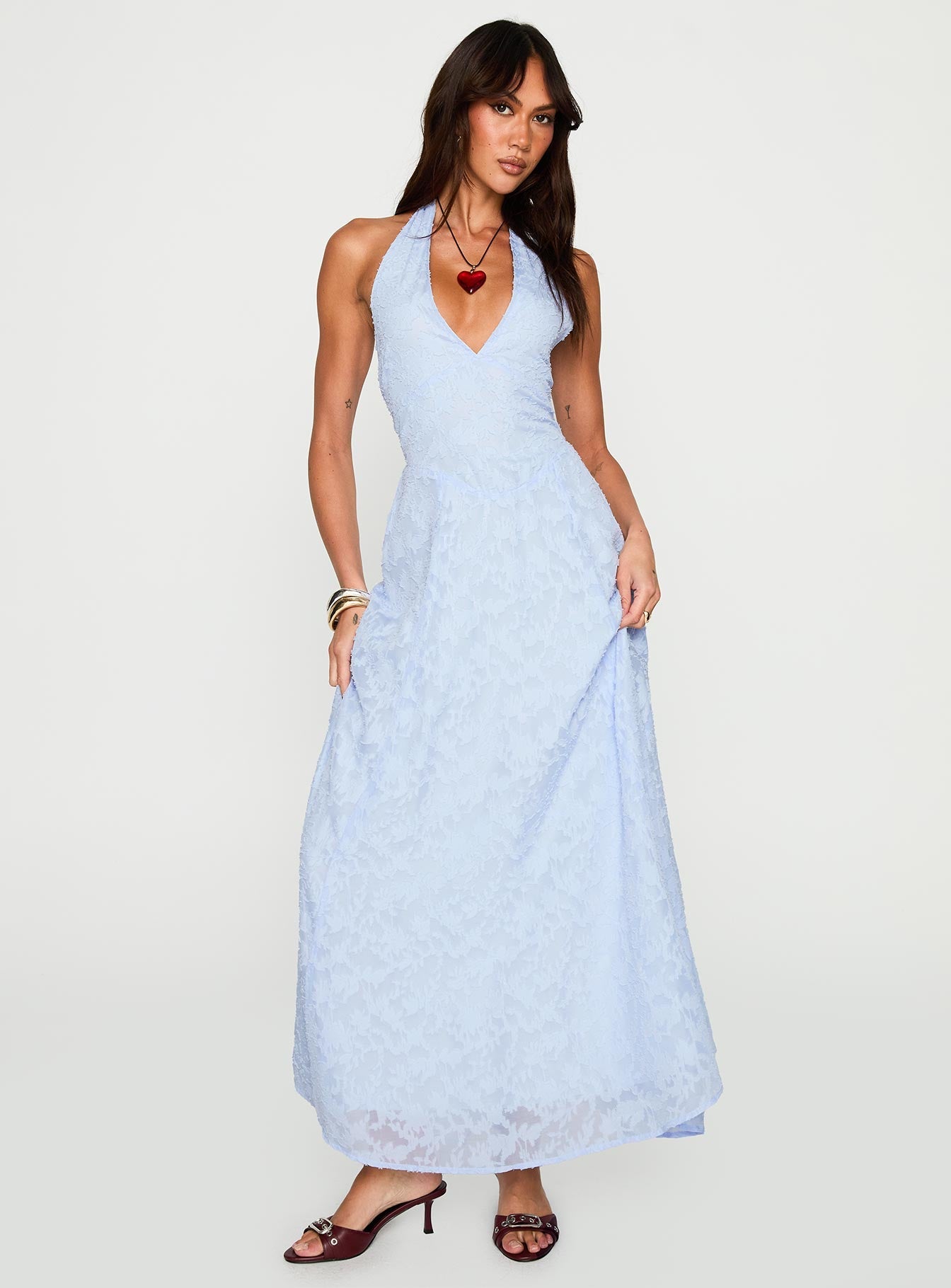 Hours In Silence Drop Waist Maxi Dress Blue