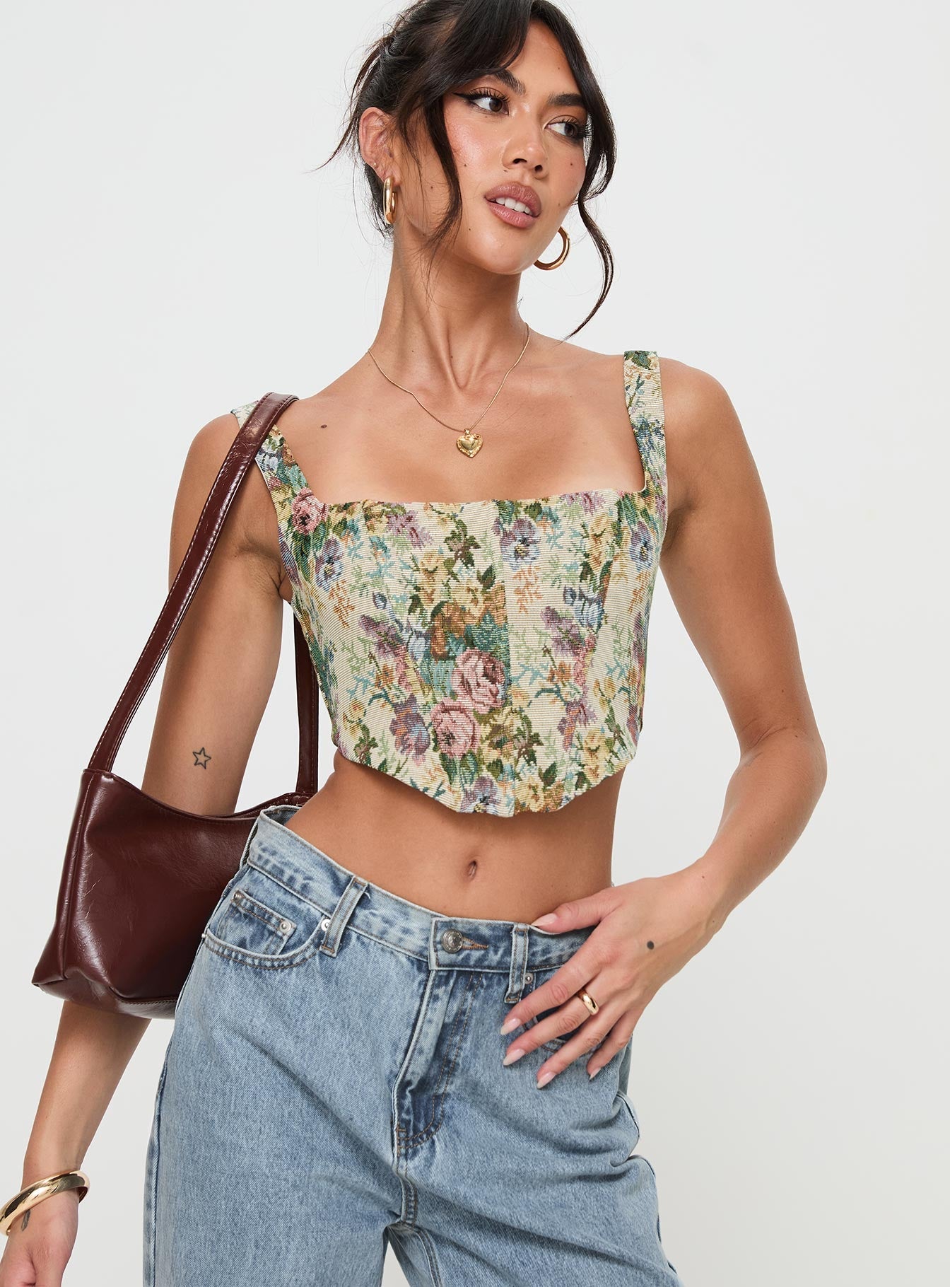 Tender Heart Corset Top Multi