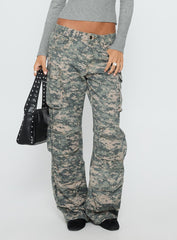 Sweetness Low Rise Straight Leg Jeans Digital Camo
