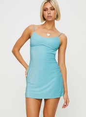 Clemence Mini Dress Blue Glitter