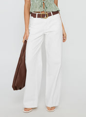 Serenitia Mid Rise Straight Leg Relaxed Jeans White Wash