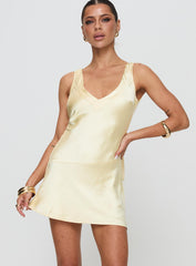 Kingslie Low Back Mini Dress Baby Yellow Tall