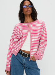 Heavenly Dream Cardigan Pink Stripe
