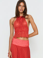 Legacy Halter Top Tomato Polka