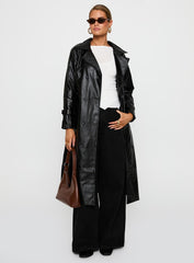 Montanna Faux Leather Coat Black